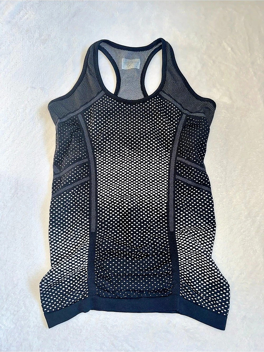 Athleta Black Fastest Track Ruched Racerback Athletic Tank Top Small S